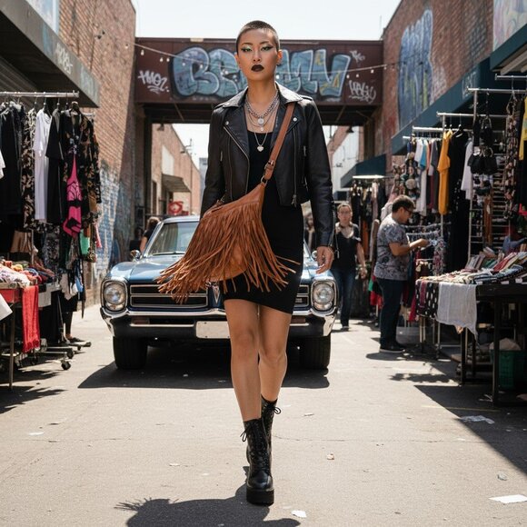 Frye Heidi Fringe Hobo, Whiskey Leather, Rare Vintage EUC - Picture 11 of 12